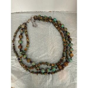 Mine Finds by Jay‎ King Turquoise Ruby 3-strand beaded necklace